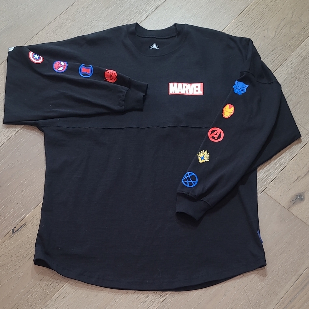 EUC Disney's Marvel Avengers Spirit Jersey Men's sz S Black Long Sleeve Shirt